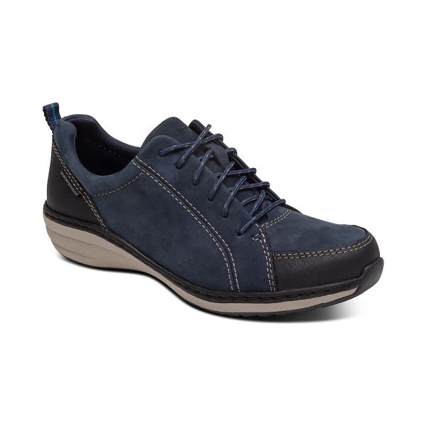 Aetrex Women's Mara Waterproof Casual Hiking Sneakers Navy Shoes UK 8622-419